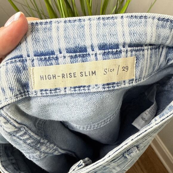 NEW NWT Anthropologie Pilcro High-Rise Slim Acid Wash Striped Jeans Size 29 - Picture 12 of 14